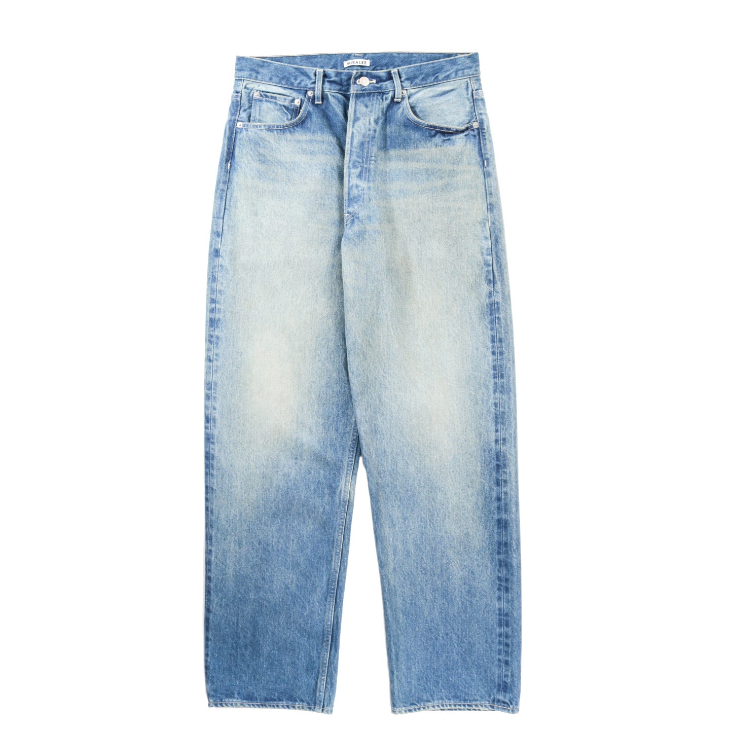 AURALEE SELVEDGE FADED HEAVY DENIM WIDE PANTS FADED INDIGO