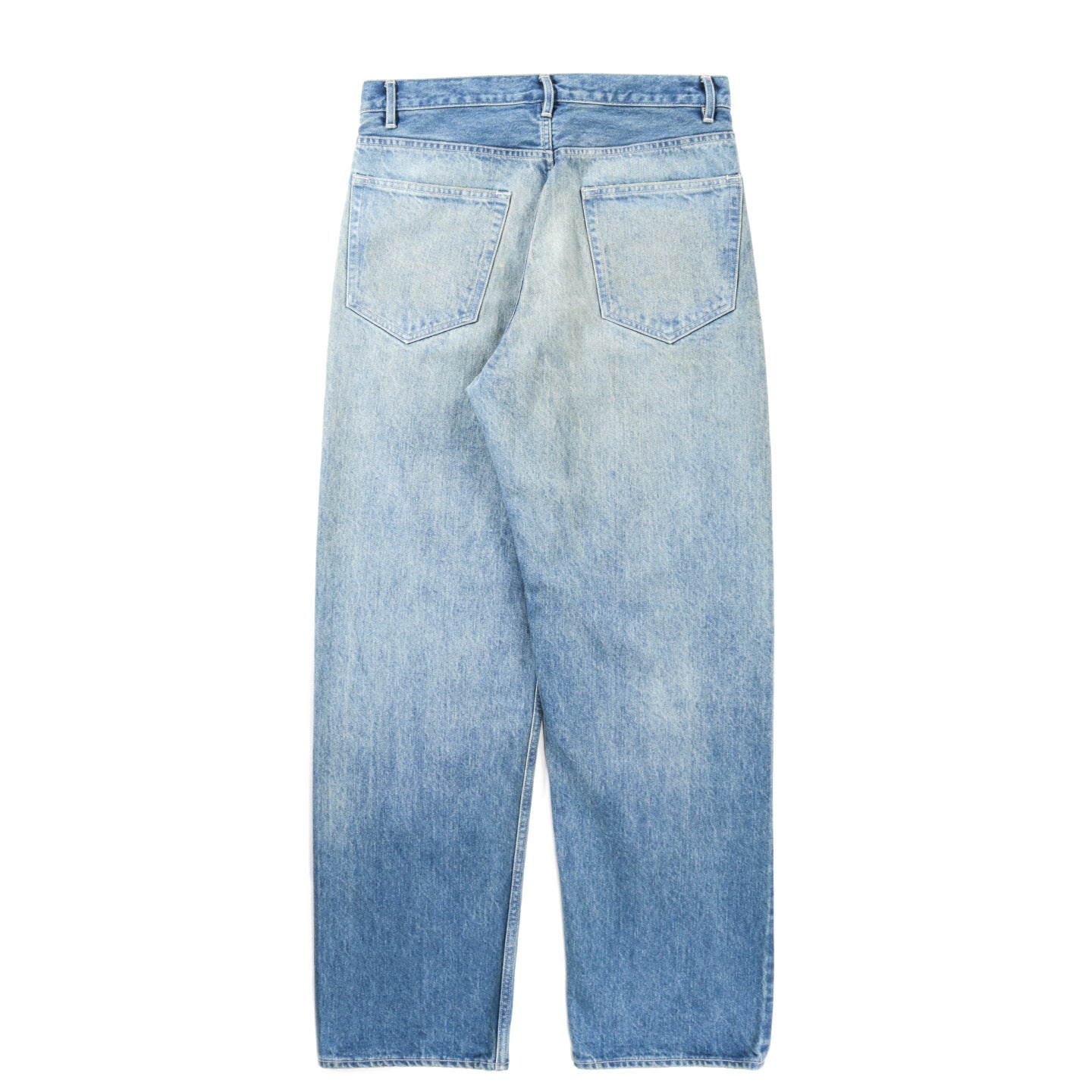 AURALEE SELVEDGE FADED HEAVY DENIM WIDE PANTS FADED INDIGO