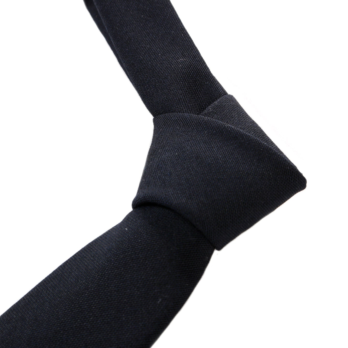 AURALEE WOOL KID MOHAIR HOP SACK TIE DARK NAVY