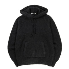 AURALEE BRUSHED SUPER KID MOHAIR KNIT P/O PARKA INK BLACK | TODAY CLOTHING