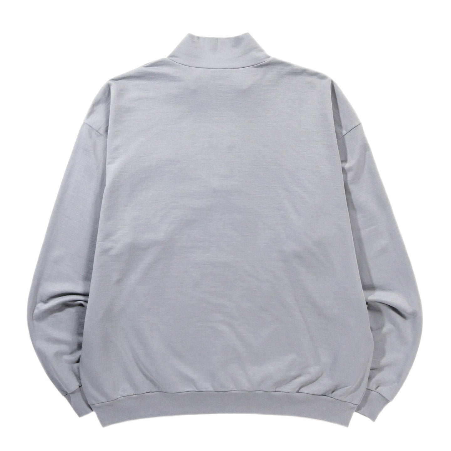 AURALEE ELASTIC HIGH GAUGE SWEAT HALF ZIP P/O ASH GRAY