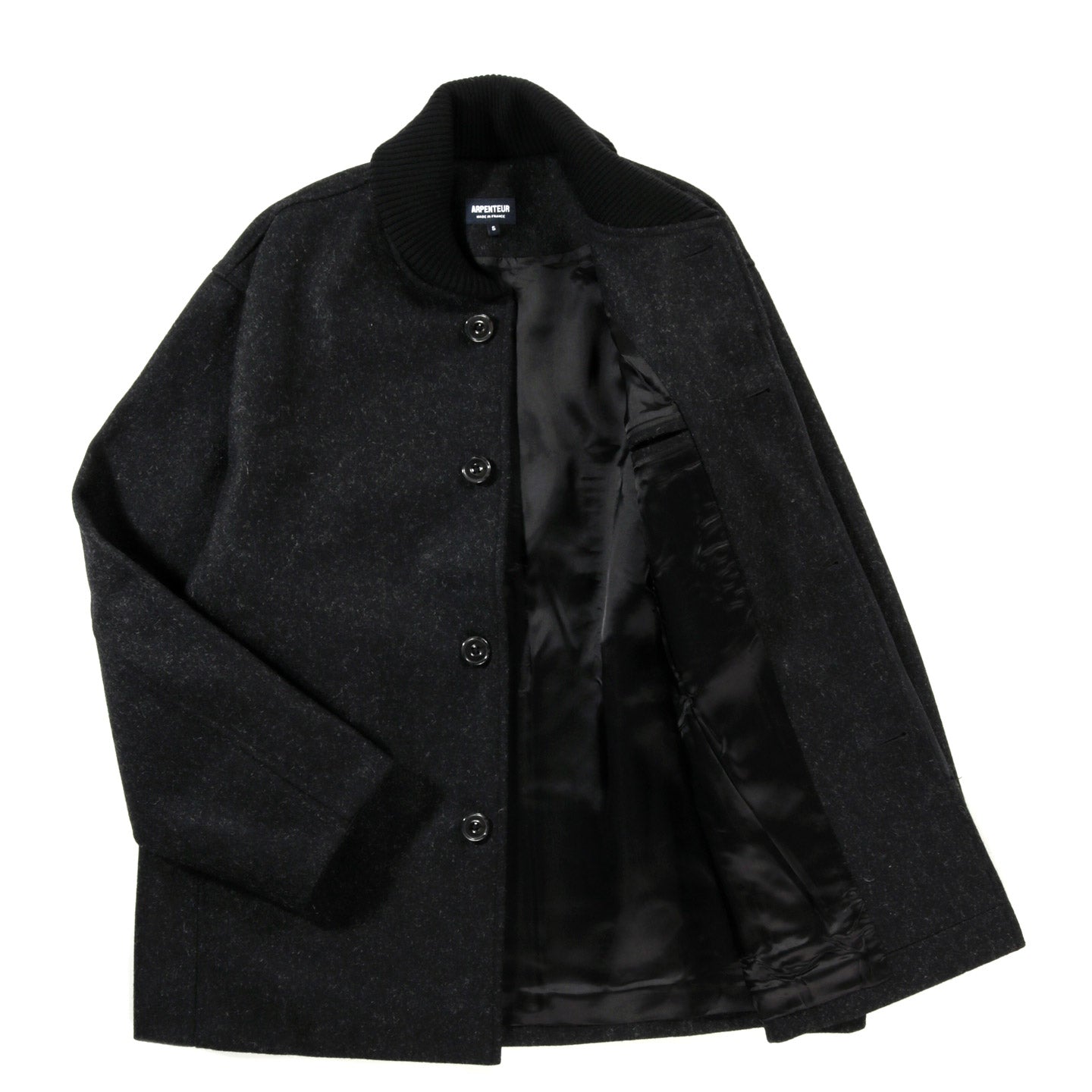 ARPENTEUR ATLAS COAT WOOL MELTON CHARCOAL