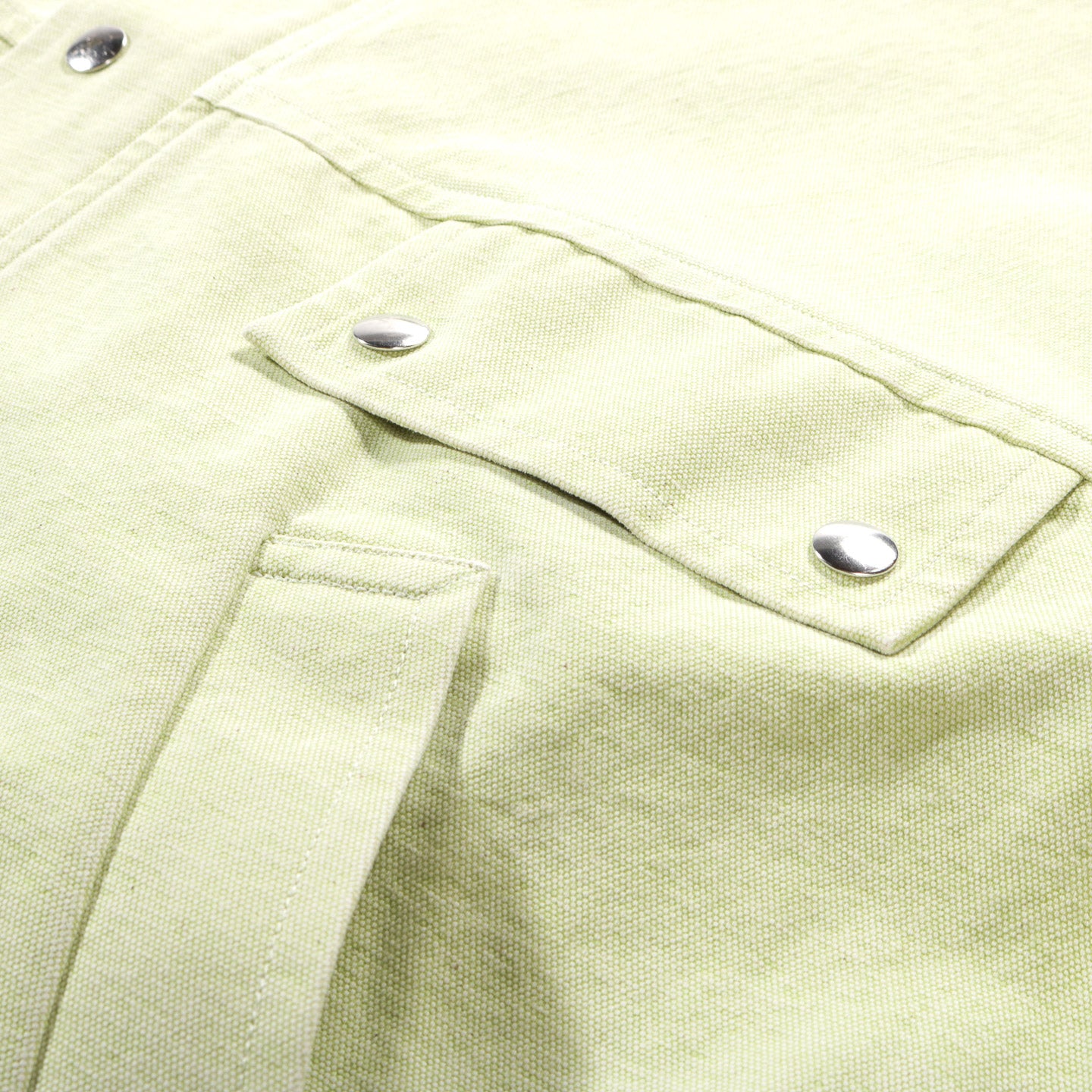 AURALEE WASHED ORGANIC CANVAS HUNTING BLOUSON LIME GREEN