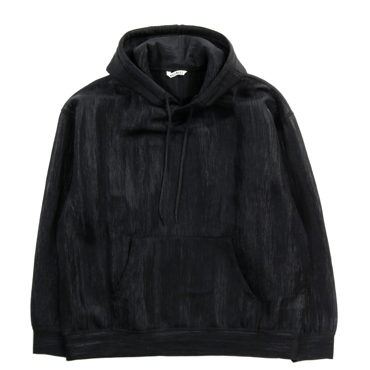 AURALEE ELASTIC SHEER NYLON PULLOVER PARKA BLACK