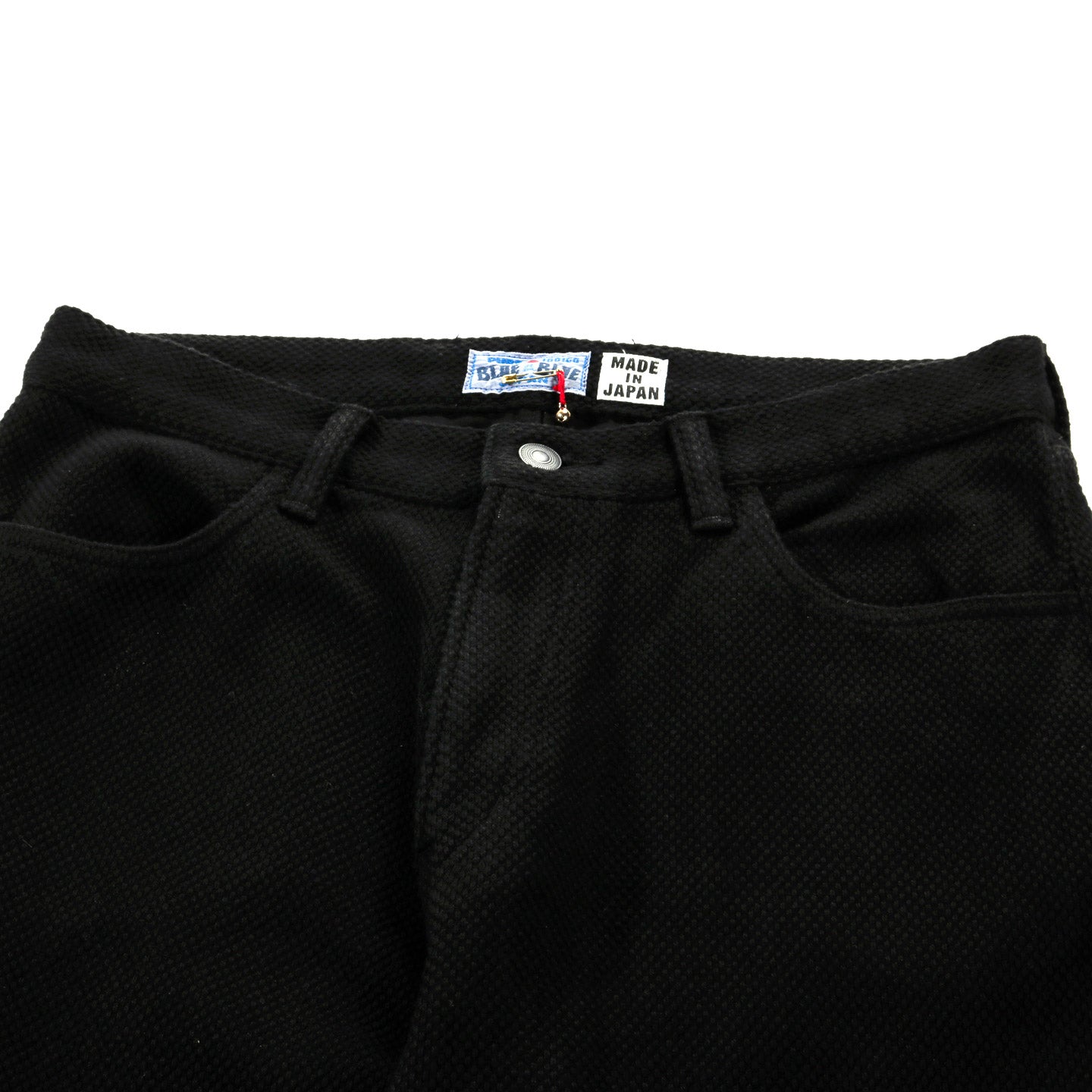 BLUE BLUE JAPAN DOUBLE CLOTH 'SASHIKO' DARK BLACK JEANS