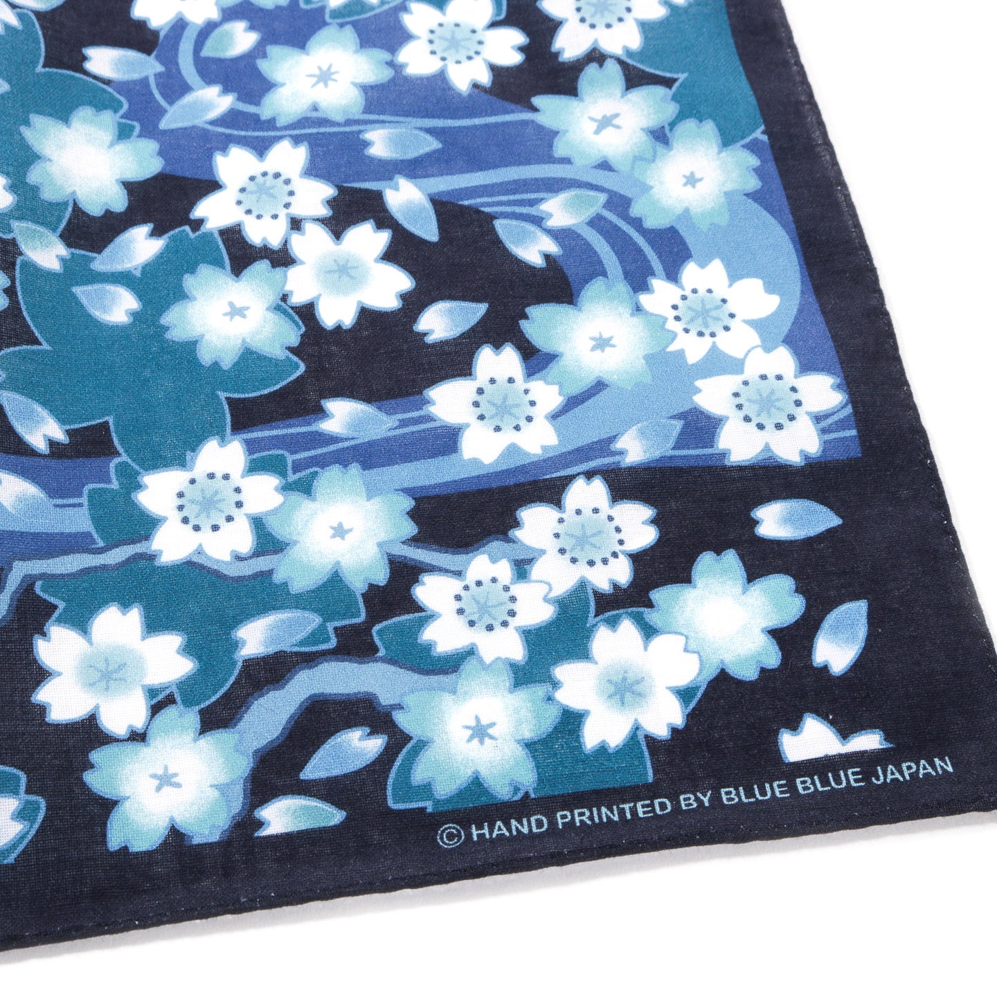 BLUE BLUE JAPAN NAGARE SAKURA BANDANA DARK NAVY