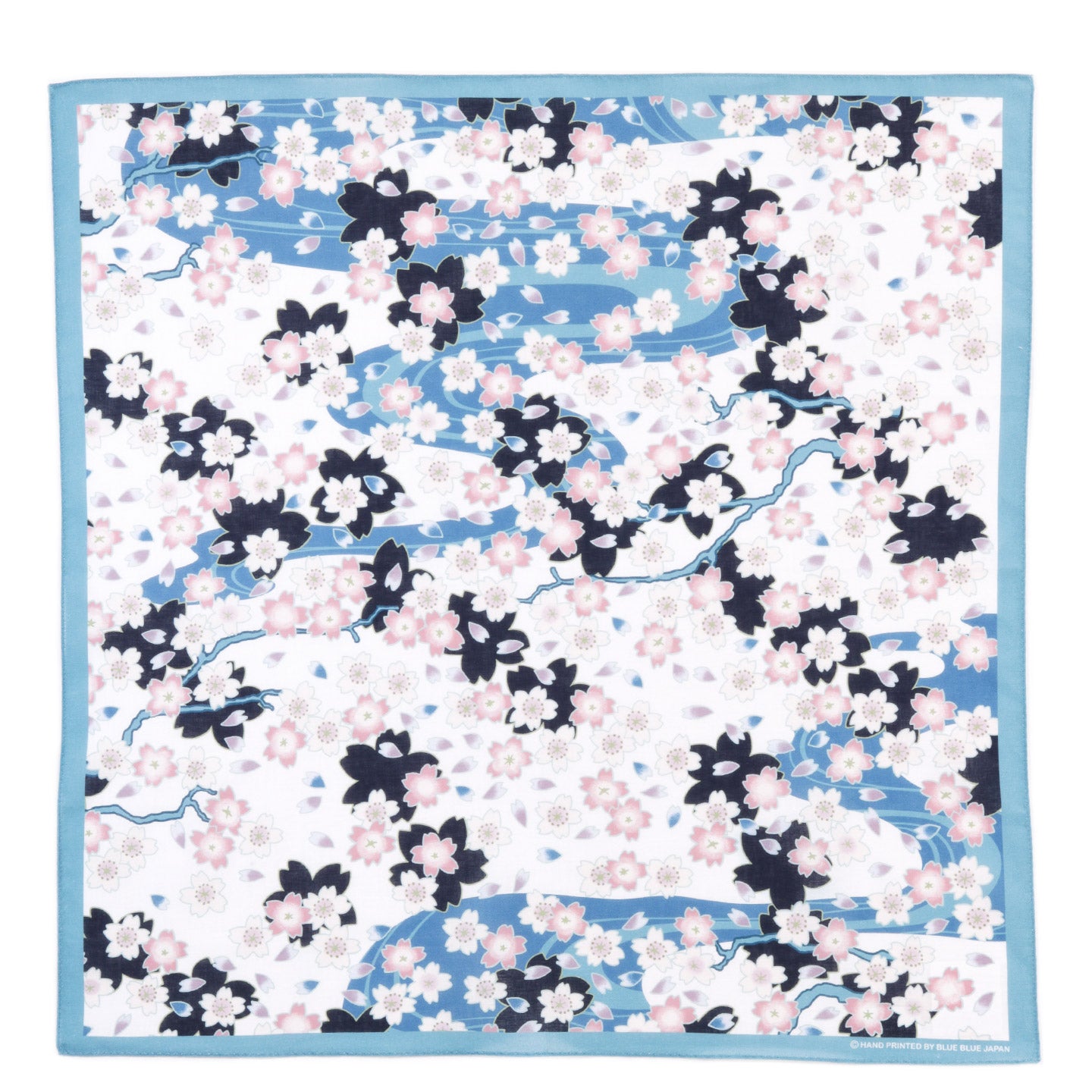 BLUE BLUE JAPAN NAGARE SAKURA BANDANA WHITE