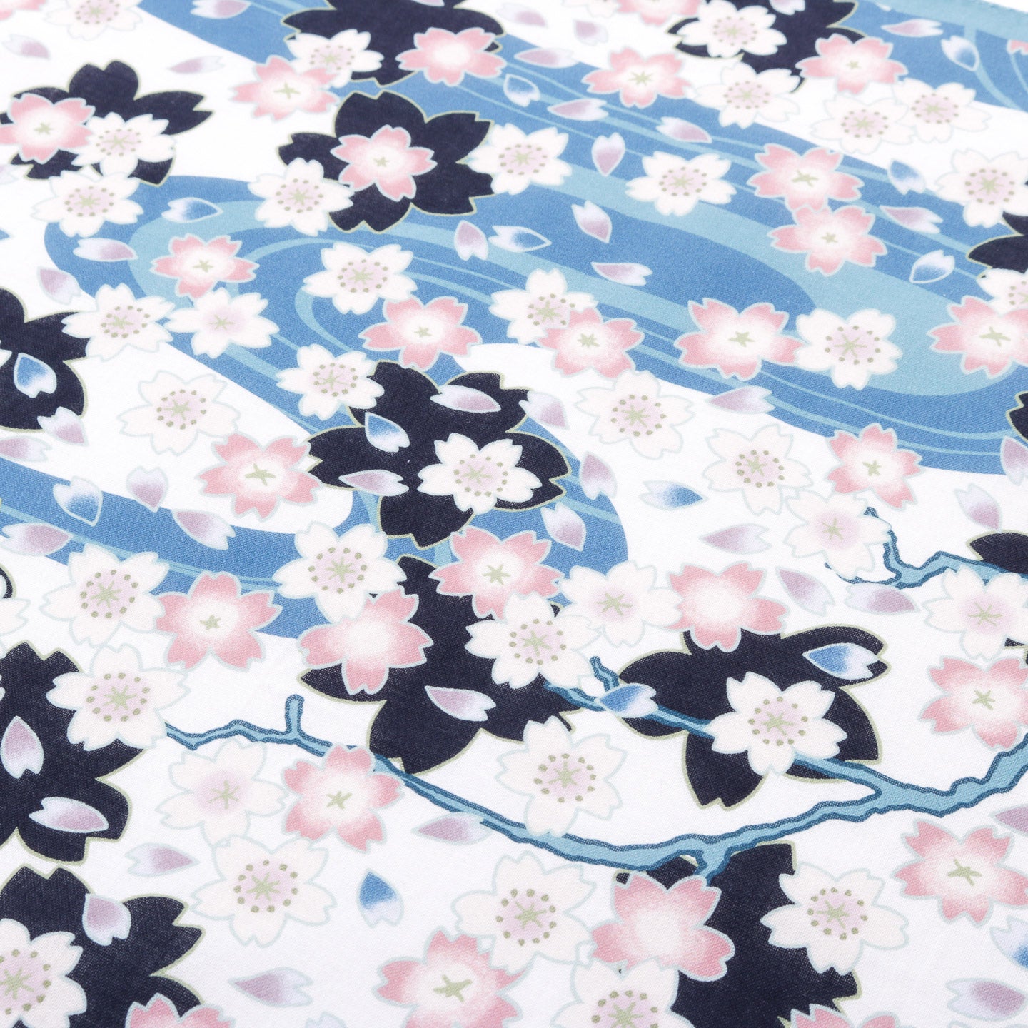 BLUE BLUE JAPAN NAGARE SAKURA BANDANA WHITE