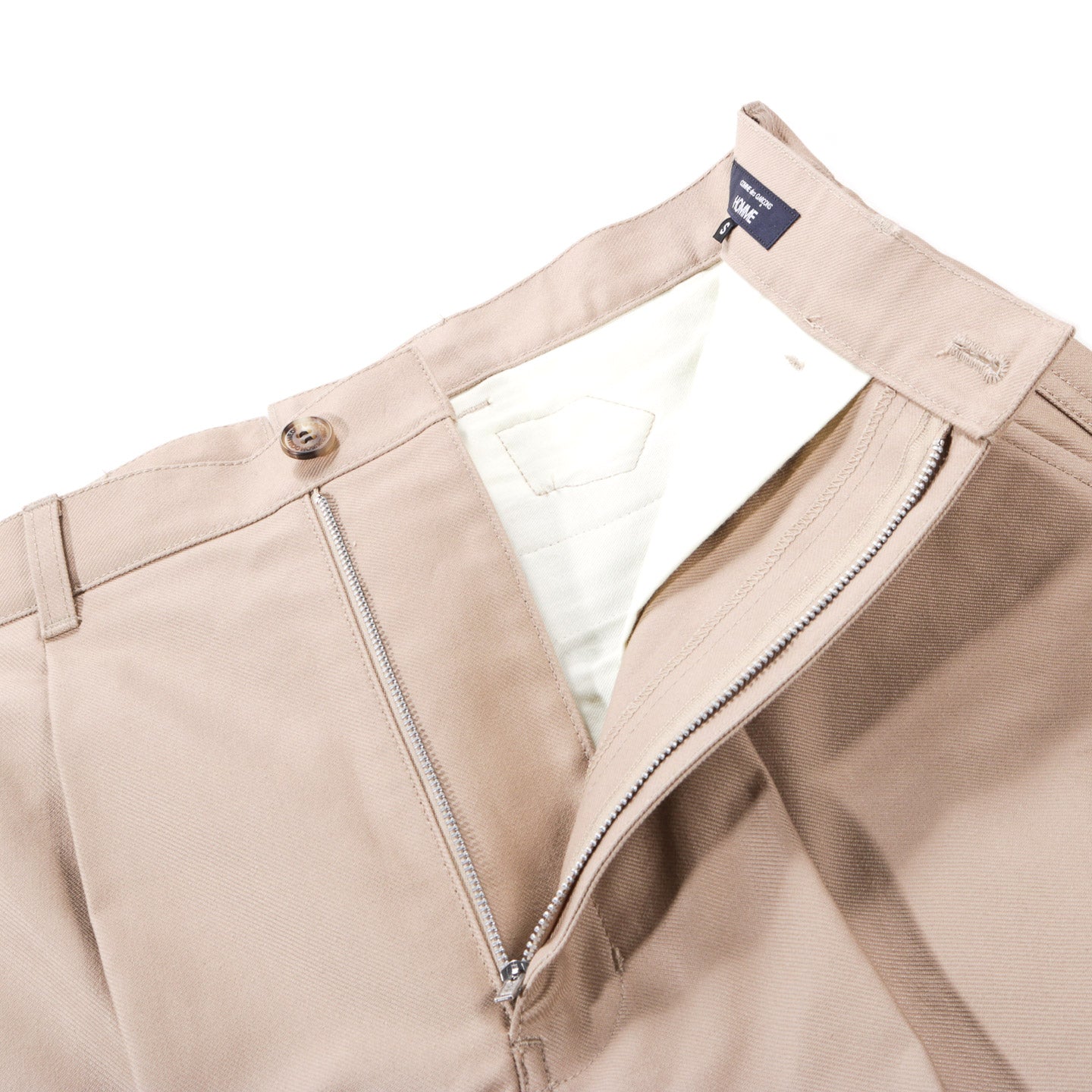 COMME DES GARCONS HOMME P034 WIDE PLEATED PANT HEAVY TWILL BEIGE