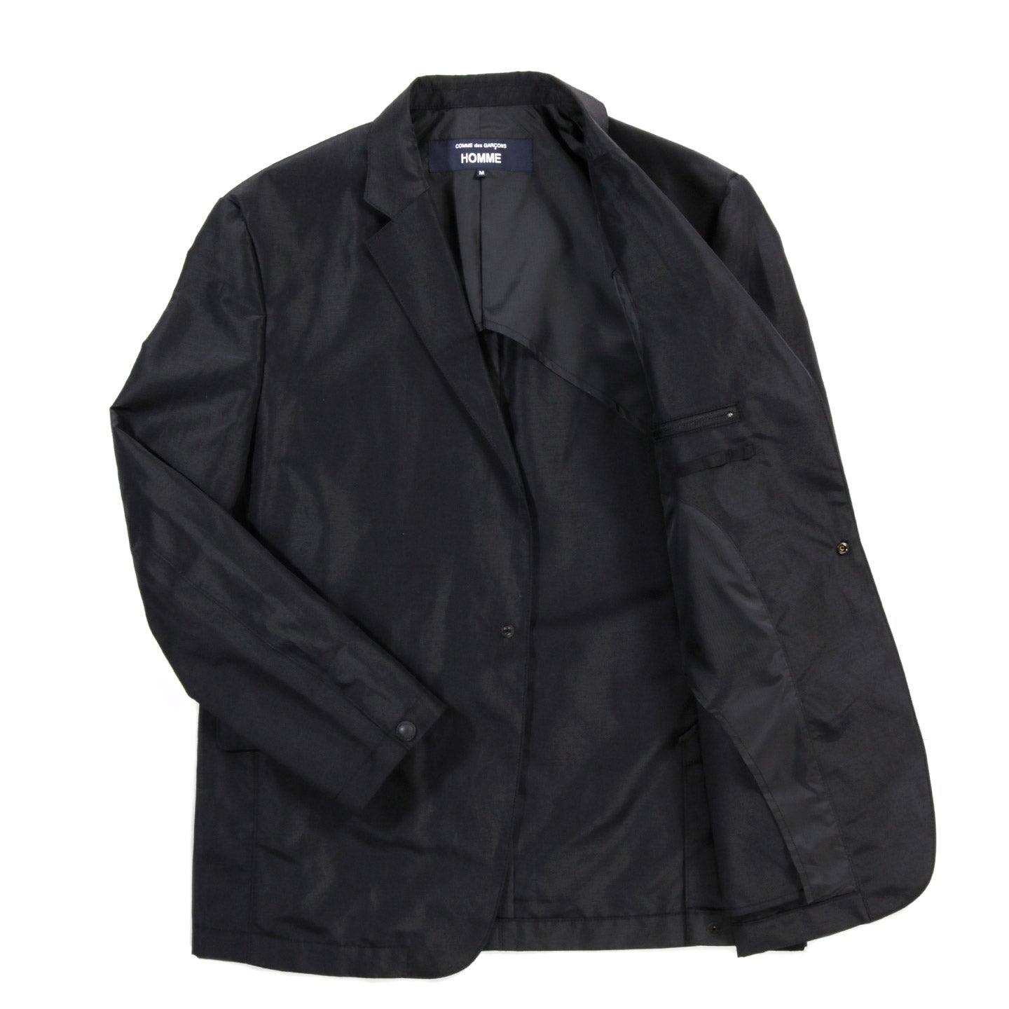 COMME DES GARCONS HOMME J002 LINEN SPORT JACKET BLACK