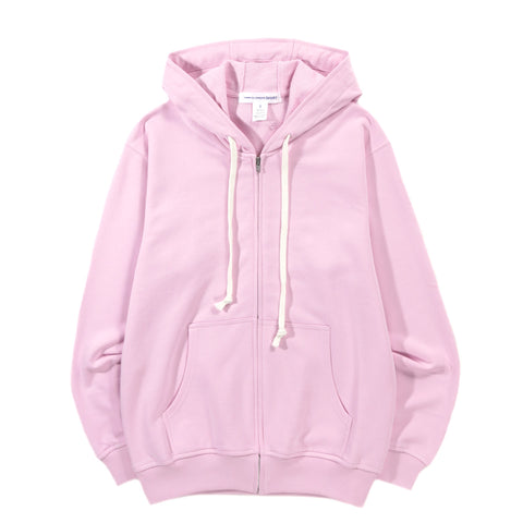 COMME DES GARCONS SHIRT T018 ZIP HOODED SWEATSHIRT PINK