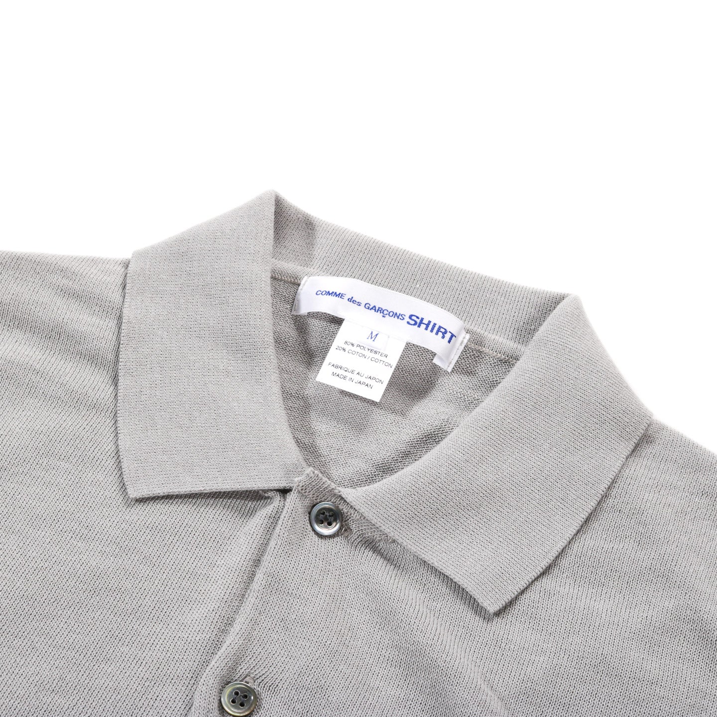 COMME DES GARCONS SHIRT N007 SHORTSLEEVE POLO SWEATER GREY