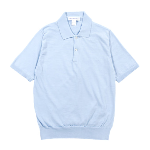 COMME DES GARCONS SHIRT N007 SHORTSLEEVE POLO SWEATER BLUE