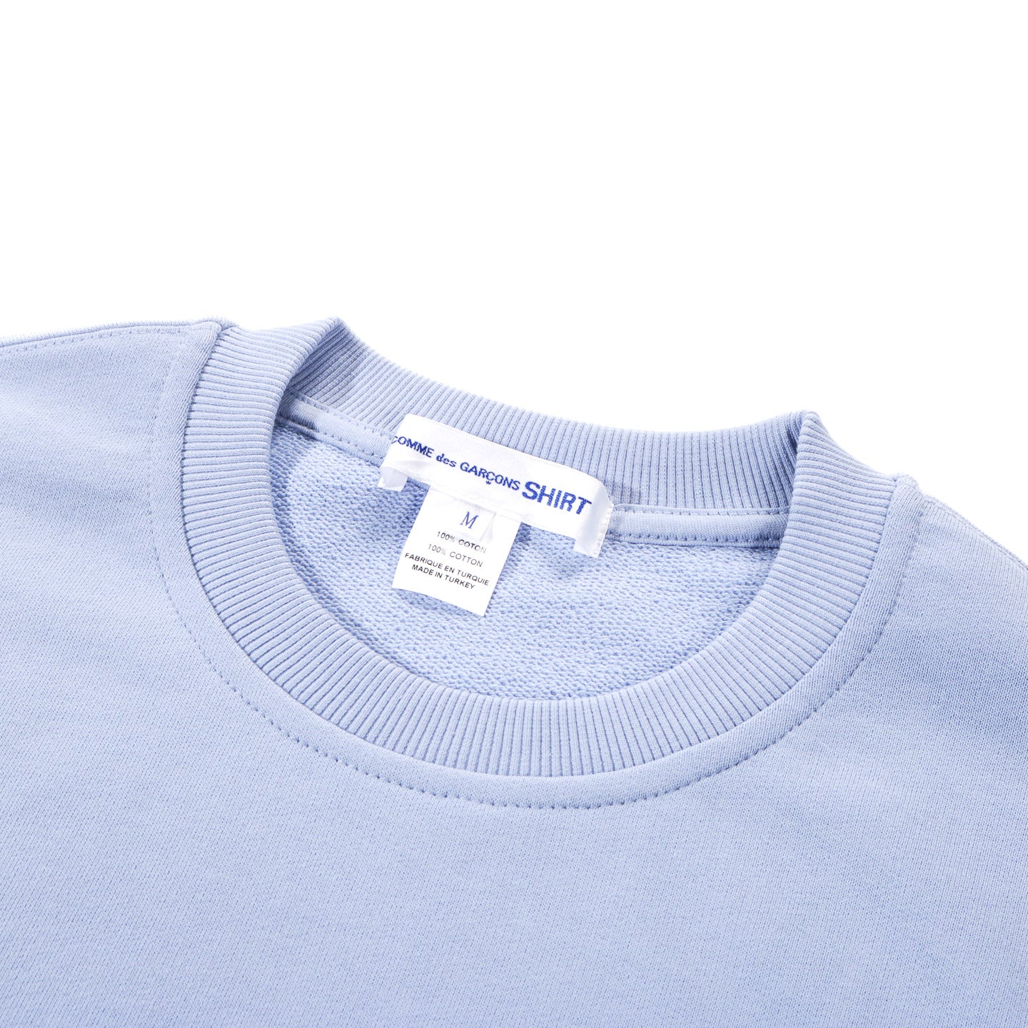 COMME DES GARCONS SHIRT T018 CREW NECK SWEATSHIRT BLUE