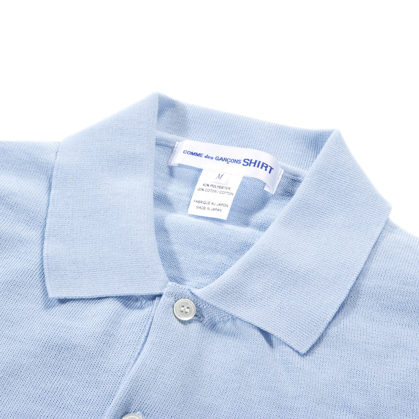 COMME DES GARCONS SHIRT N007 SHORTSLEEVE POLO SWEATER BLUE