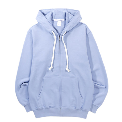 COMME DES GARCONS SHIRT T018 ZIP HOODED SWEATSHIRT BLUE