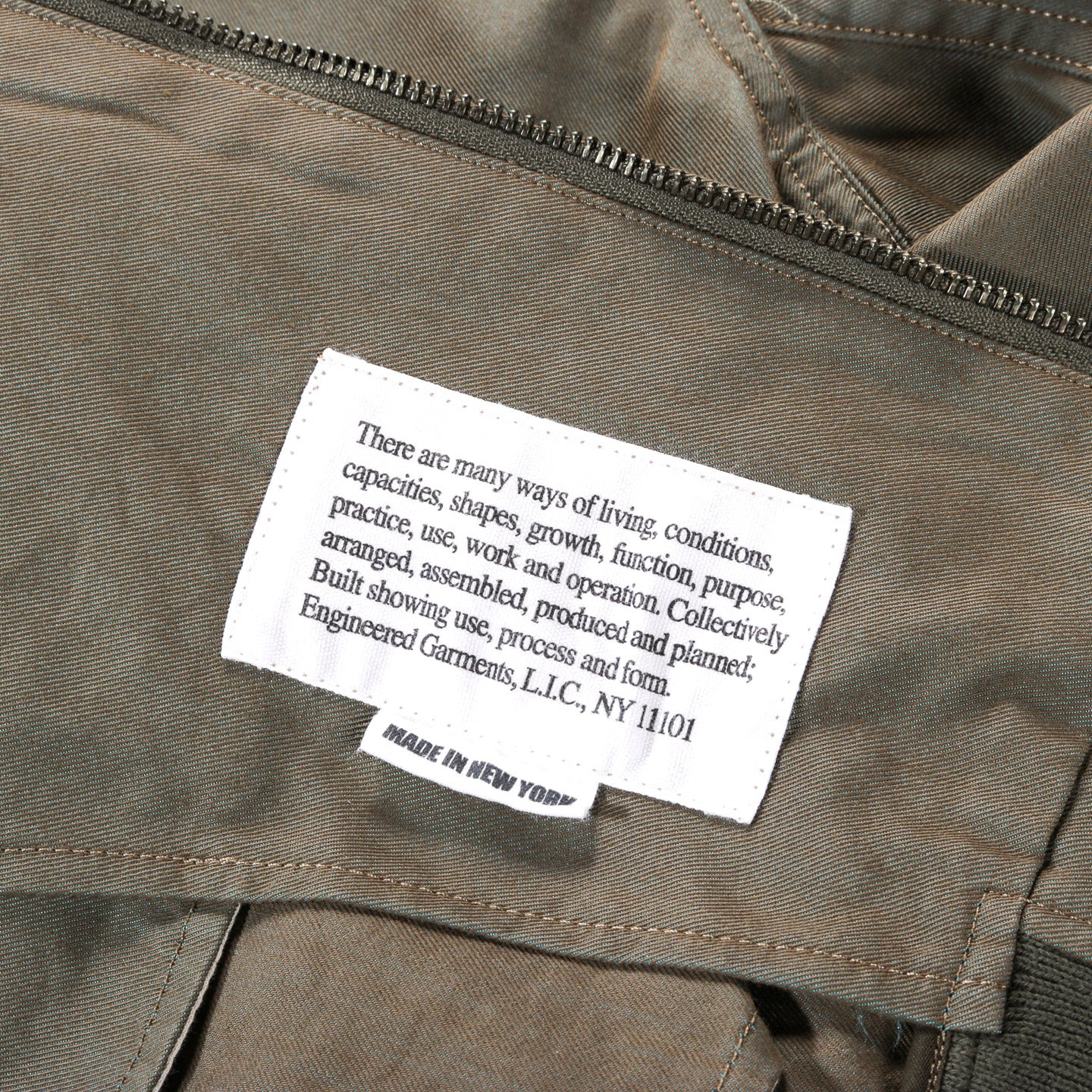 ENGINEERED GARMENTS LL JACKET OLIVE PC IRIDESCENT TWILL