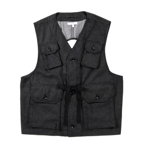 ENGINEERED GARMENTS C-1 VEST BLACK CP DENIM