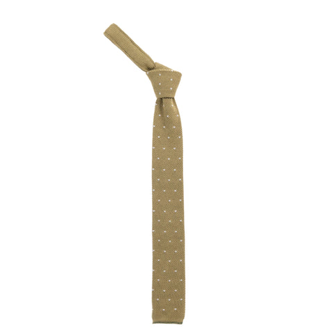 ENGINEERED GARMENTS KNIT TIE OLIVE POLKA DOT