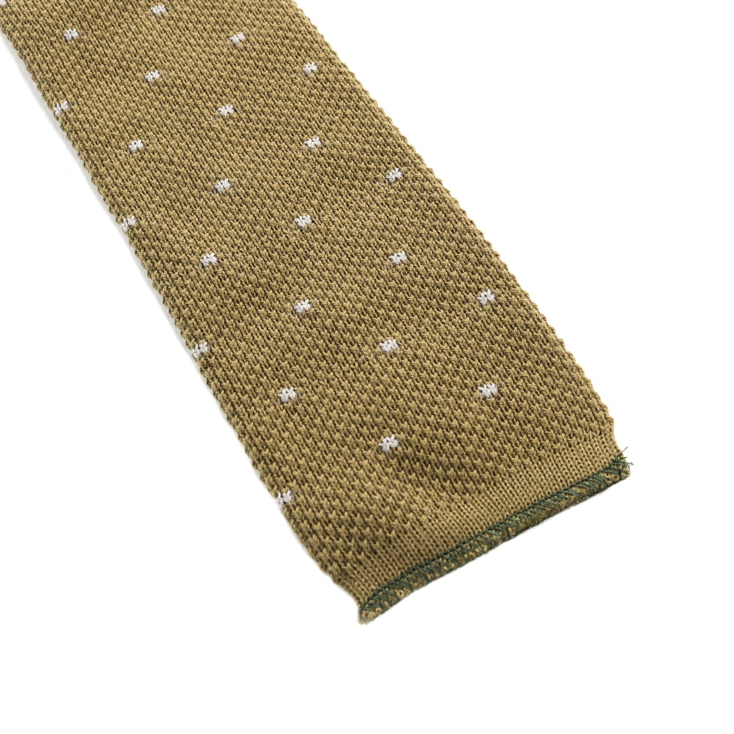 ENGINEERED GARMENTS KNIT TIE OLIVE POLKA DOT