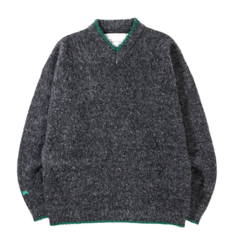 ERL SHAGGY OVERWASHED KNIT SWEATER DARK GREY