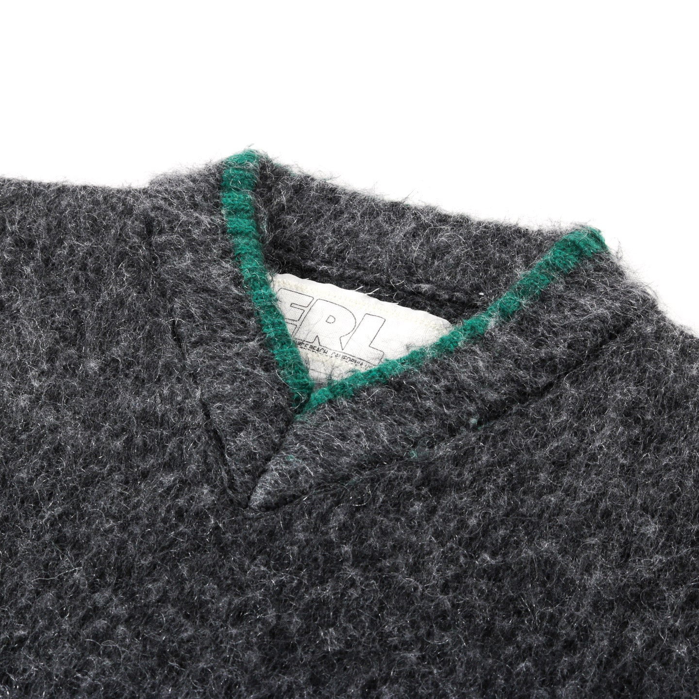 ERL SHAGGY OVERWASHED KNIT SWEATER DARK GREY