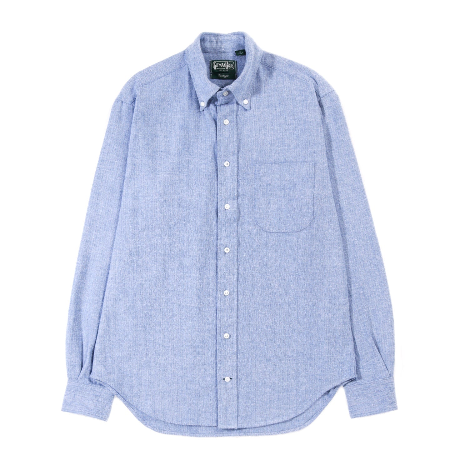 GITMAN VINTAGE BUTTON DOWN BLUE SHETLAND FLANNEL