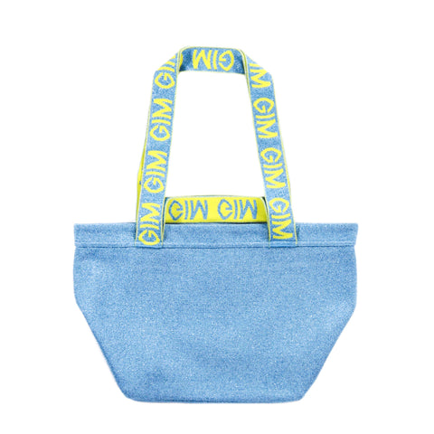 GIM CONTEXT GLITTERY KNIT BAG BLUE