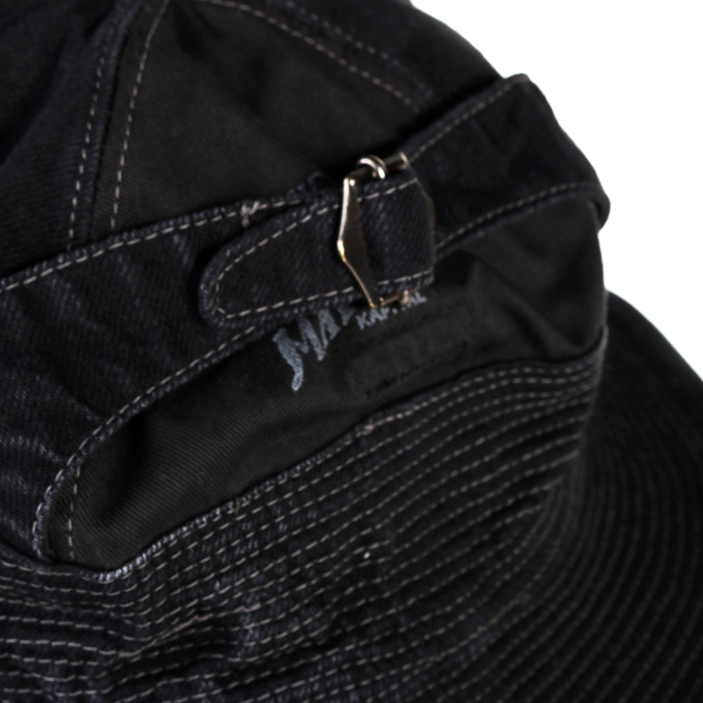 KAPITAL 11.5OZ DENIM THE OLD MAN AND THE SEA HAT BLACK X BLACK