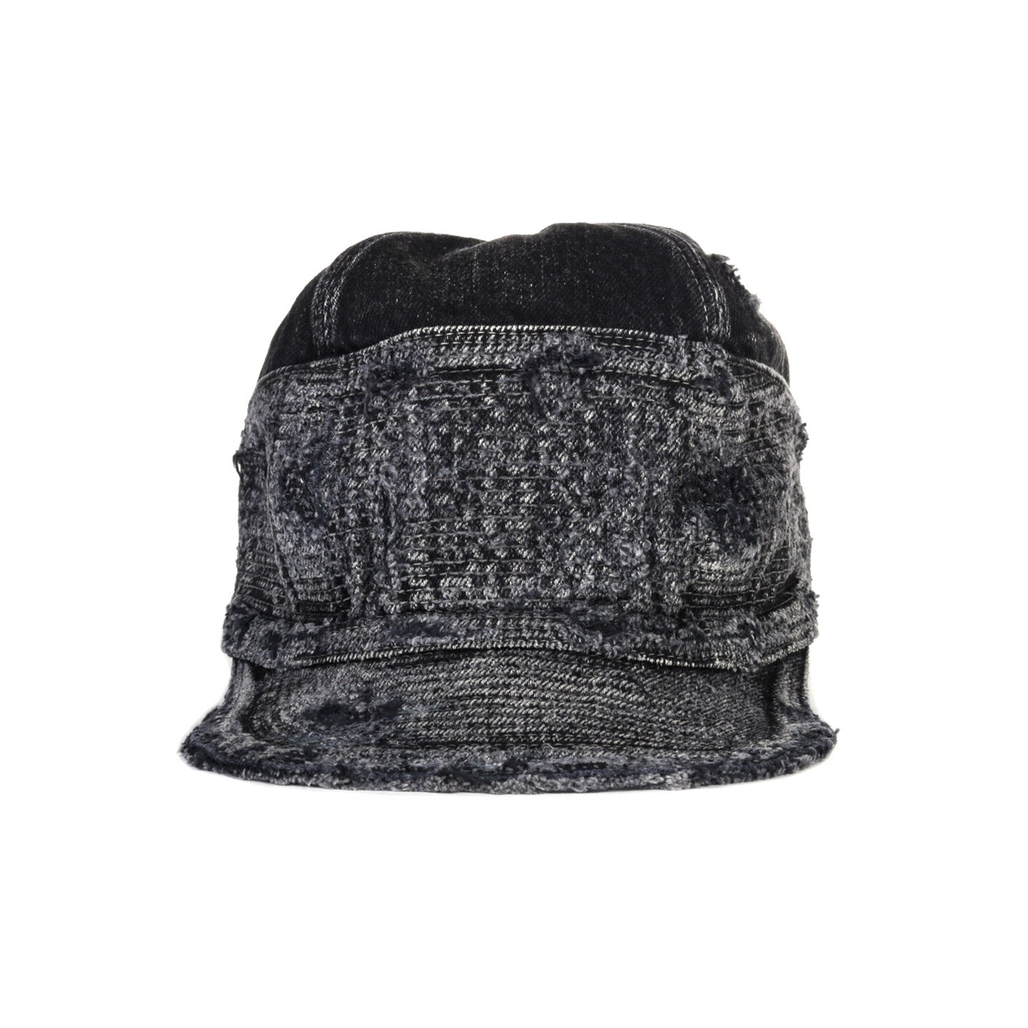 KAPITAL 11.5OZ DENIM THE OLD MAN AND THE SEA CAP CRASH REMAKE BLACK X BLACK