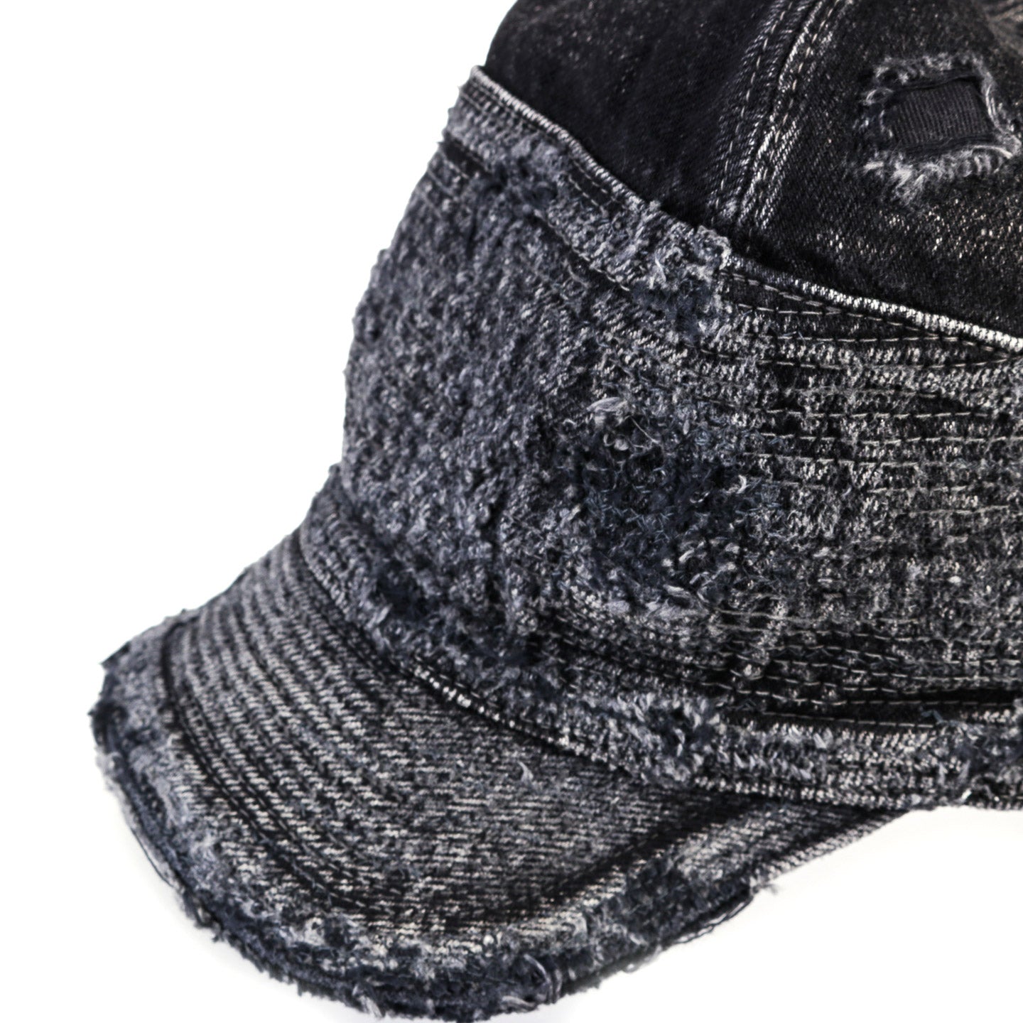 KAPITAL 11.5OZ DENIM THE OLD MAN AND THE SEA CAP CRASH REMAKE BLACK X BLACK