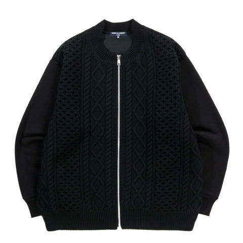 COMME DES GARCONS HOMME T023 ZIP CARDIGAN BLACK