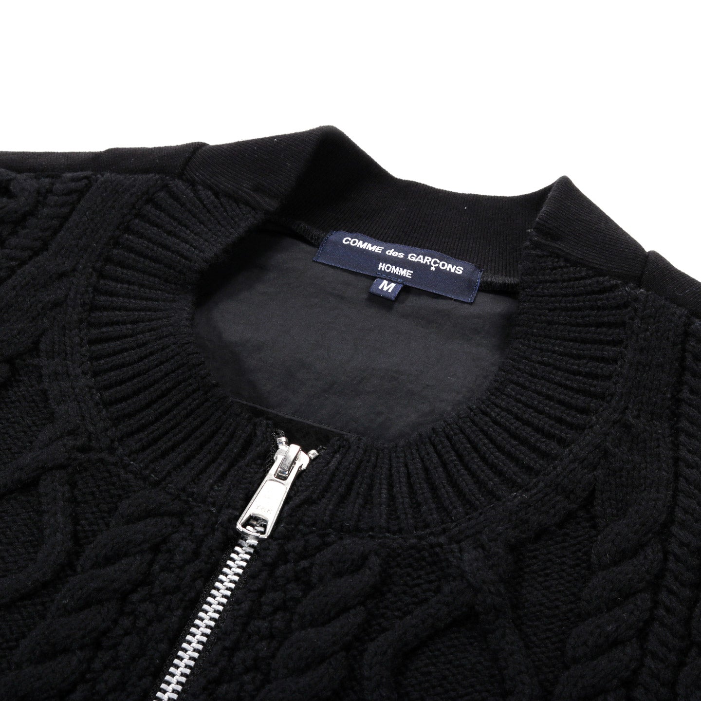 COMME DES GARCONS HOMME T023 ZIP CARDIGAN BLACK