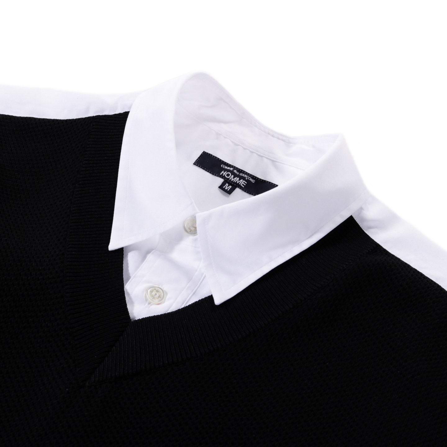 COMME DES GARCONS HOMME B010 LAYERED SHIRT WHITE / BLACK