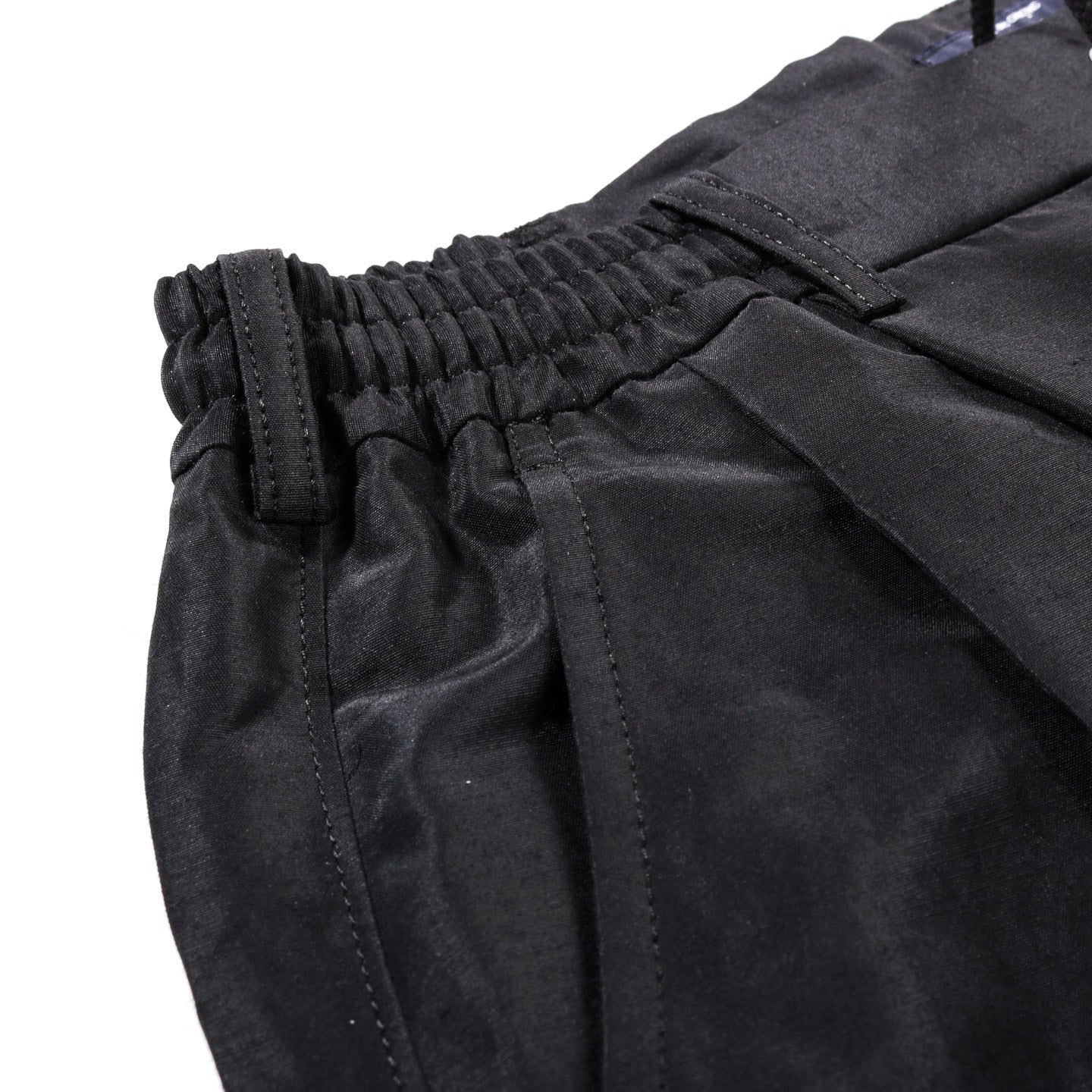 COMME DES GARCONS HOMME P002 PLEATED LINEN SHORTS BLACK