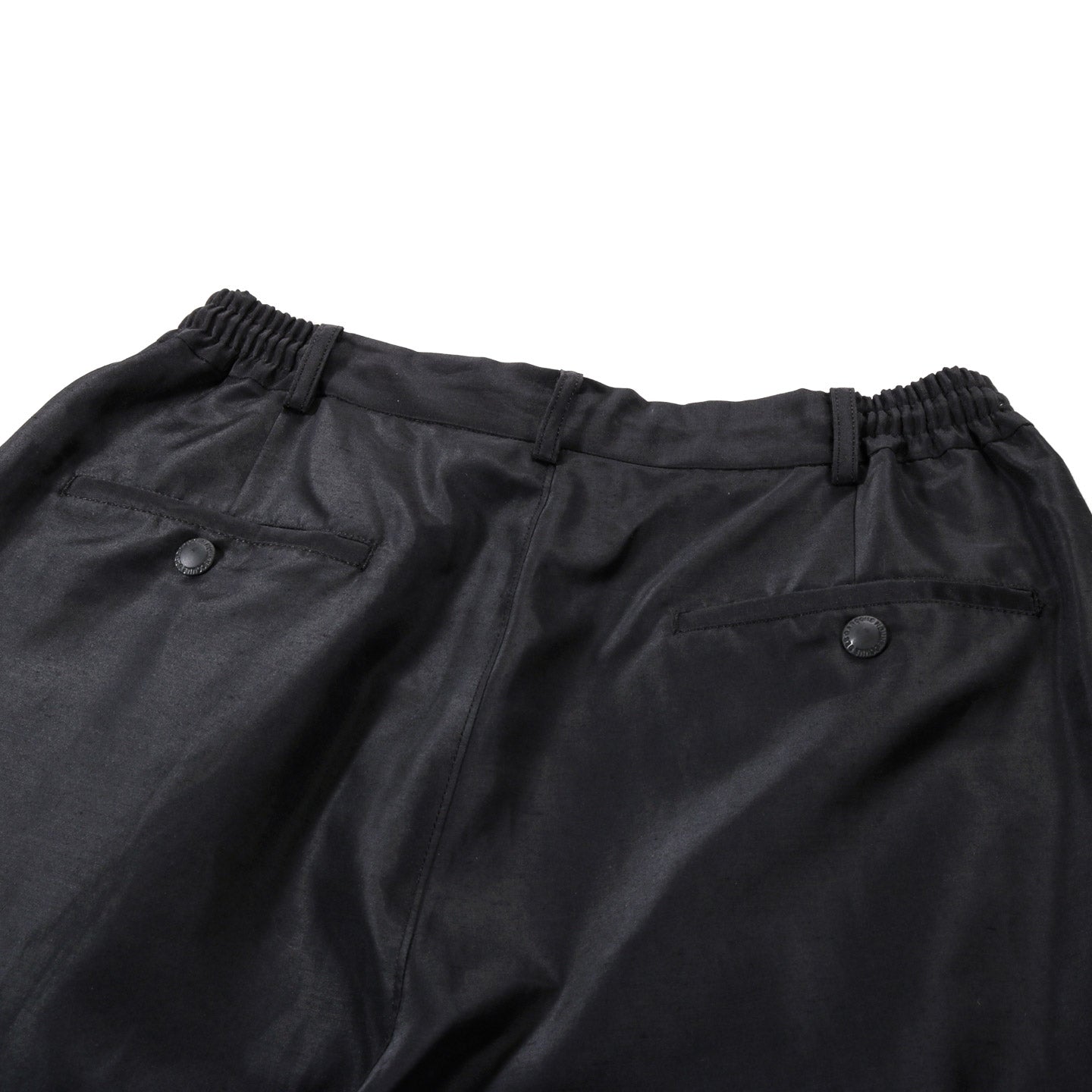 COMME DES GARCONS HOMME P002 PLEATED LINEN SHORTS BLACK