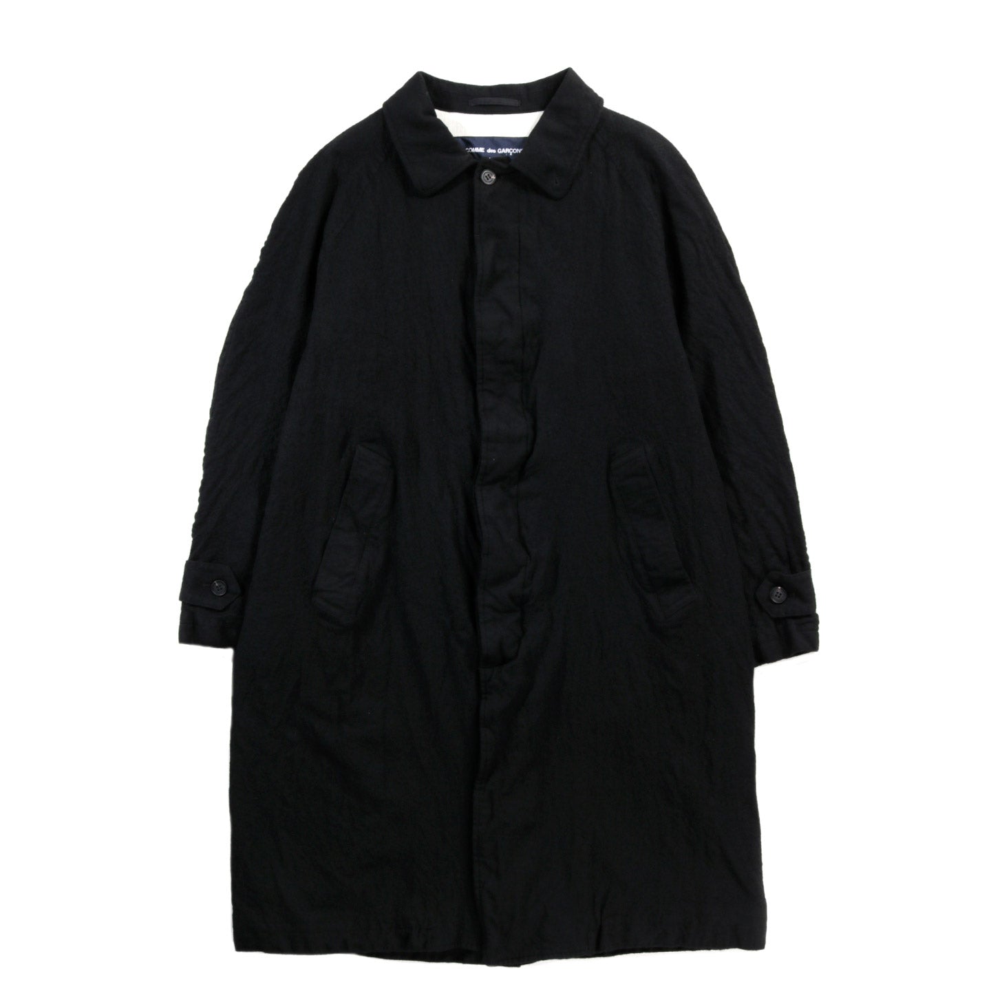 COMME DES GARCONS HOMME C101 WOOL COAT BLACK