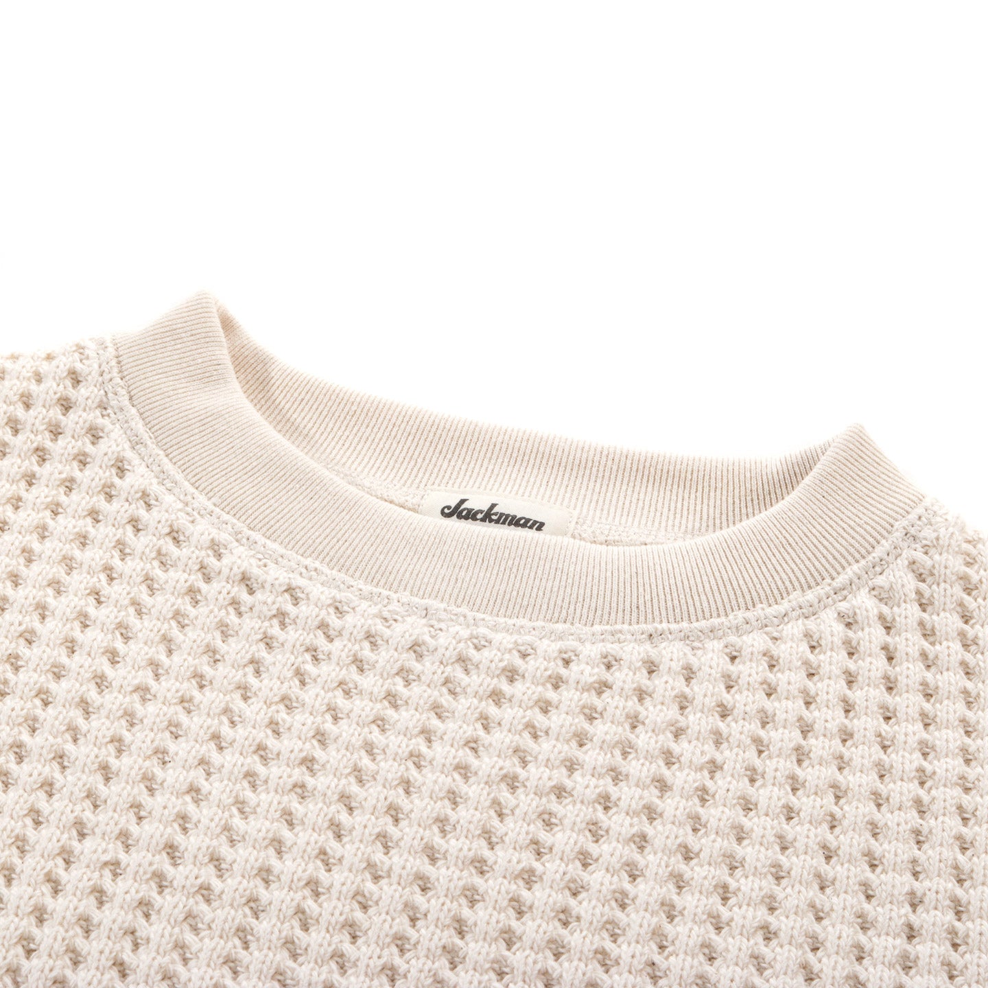 JACKMAN BIG WAFFLE CREWNECK IVORY