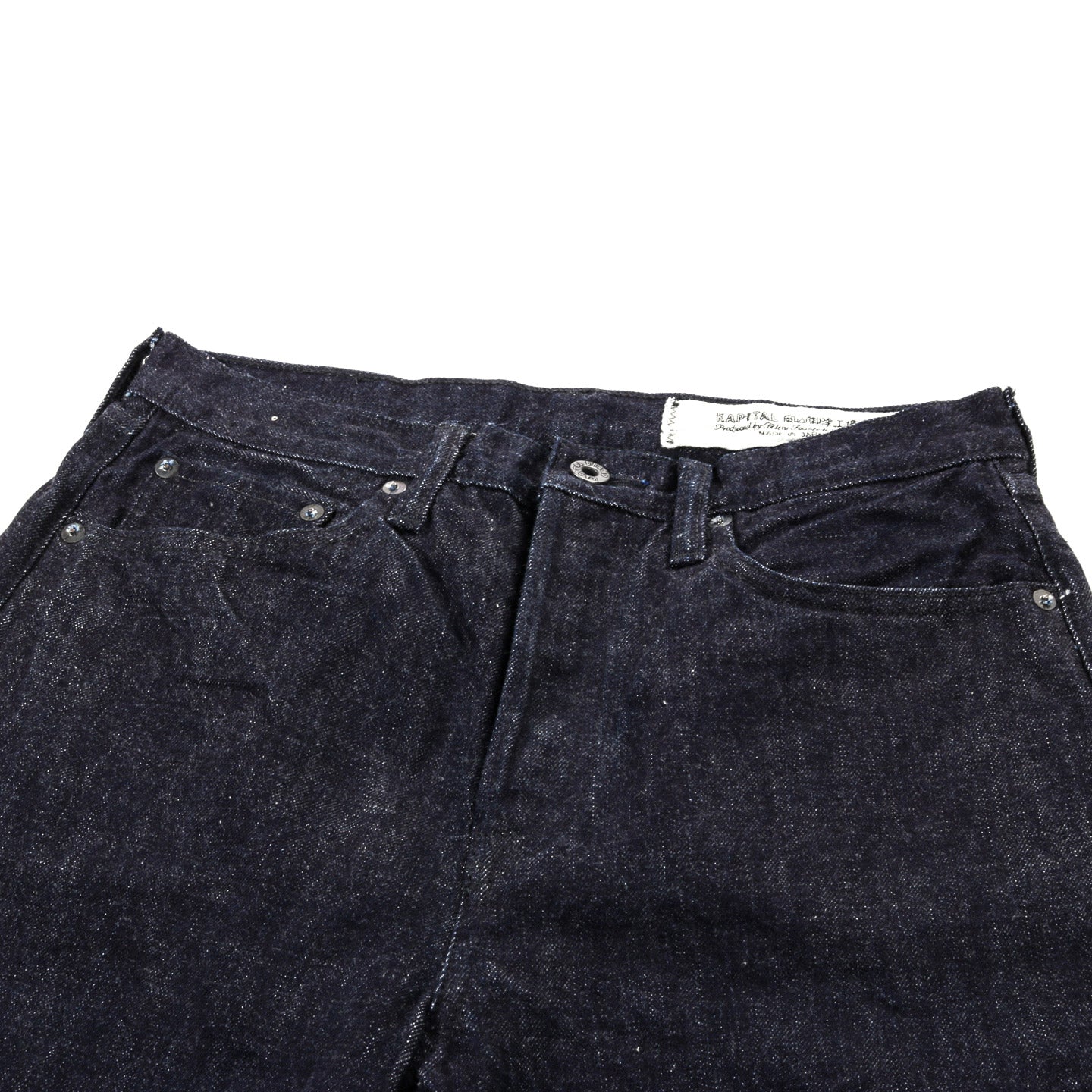 KAPITAL 14OZ DENIM 5P MONKEY CISCO BLACK THREAD INDIGO