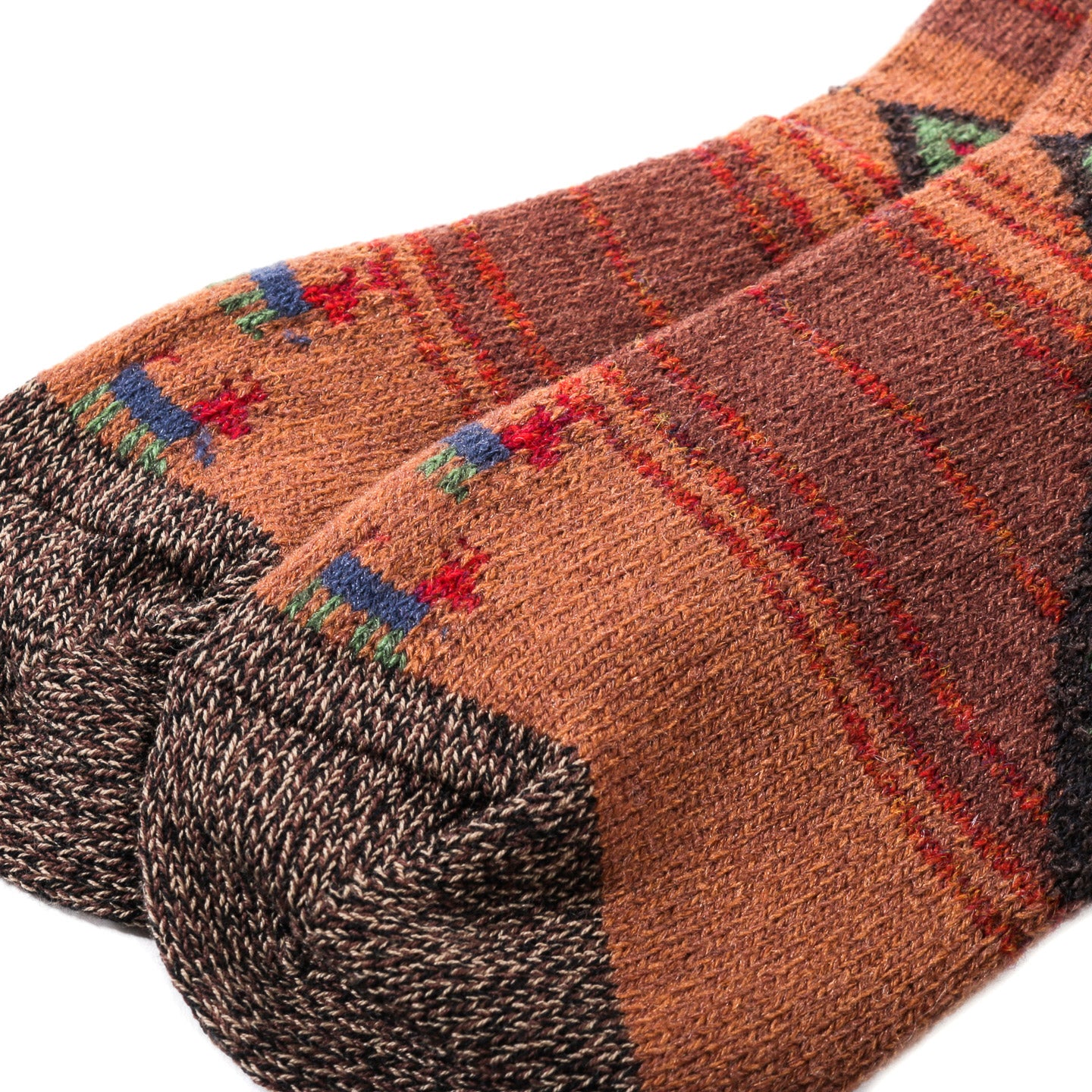 KAPITAL 96 YARNS WOOL GABBEH HEEL SOCKS BROWN