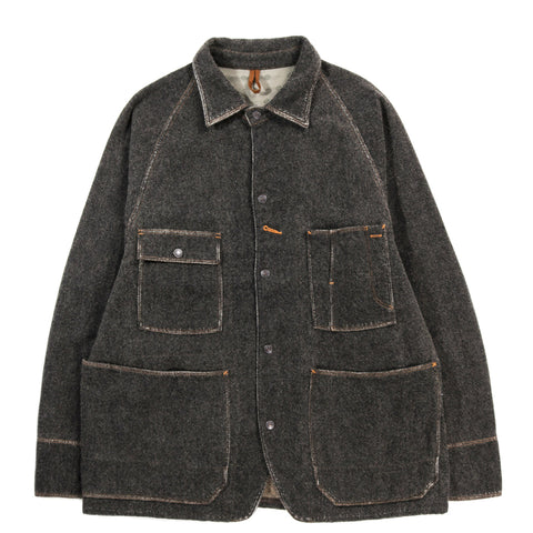 KAPITAL TWILL AGING-WOOL CACTUS COVERALL CHARCOAL