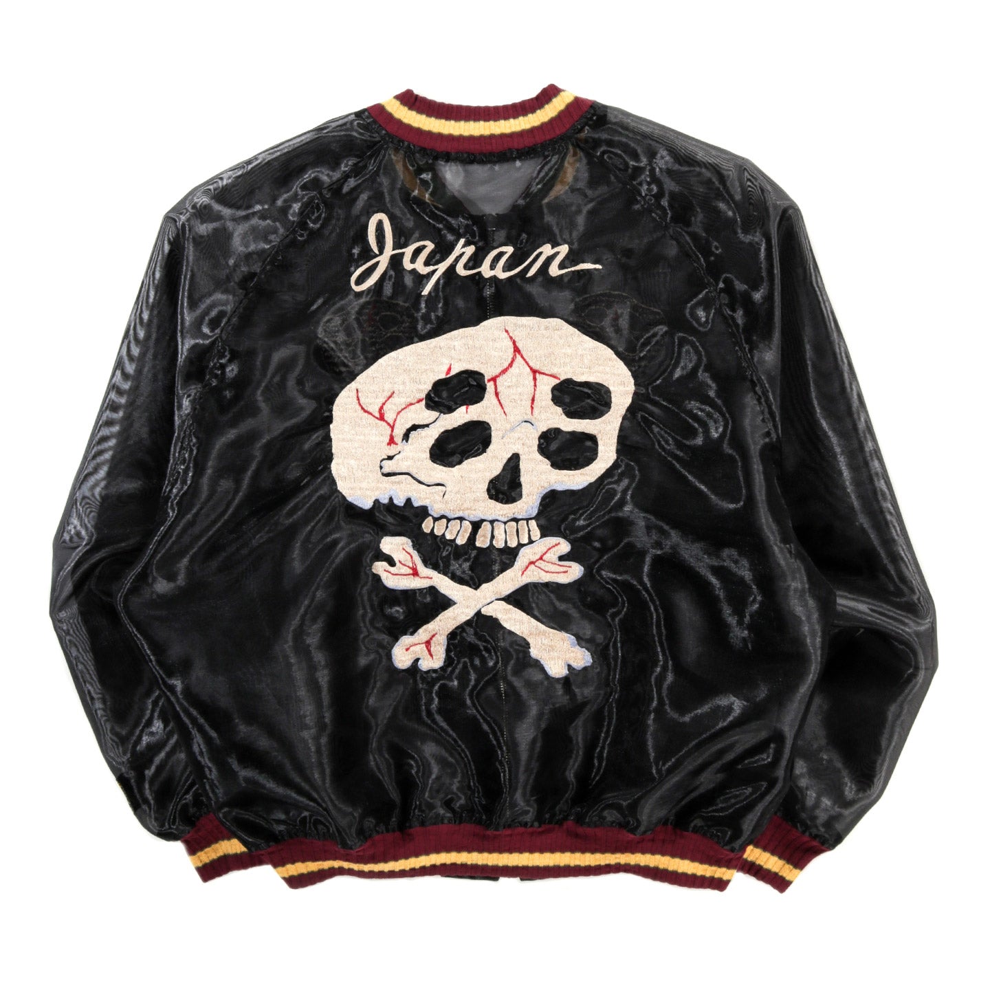 KAPITAL SHEER PEARL SOUVENIR JACKET RAIN SKULL BLACK