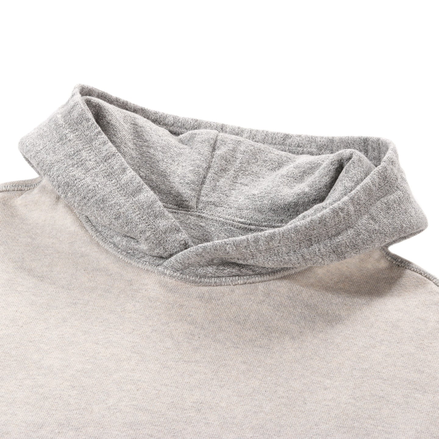 KAPITAL REVERSIBLE ELBOW RIP HOODIE ECRU X GRAY