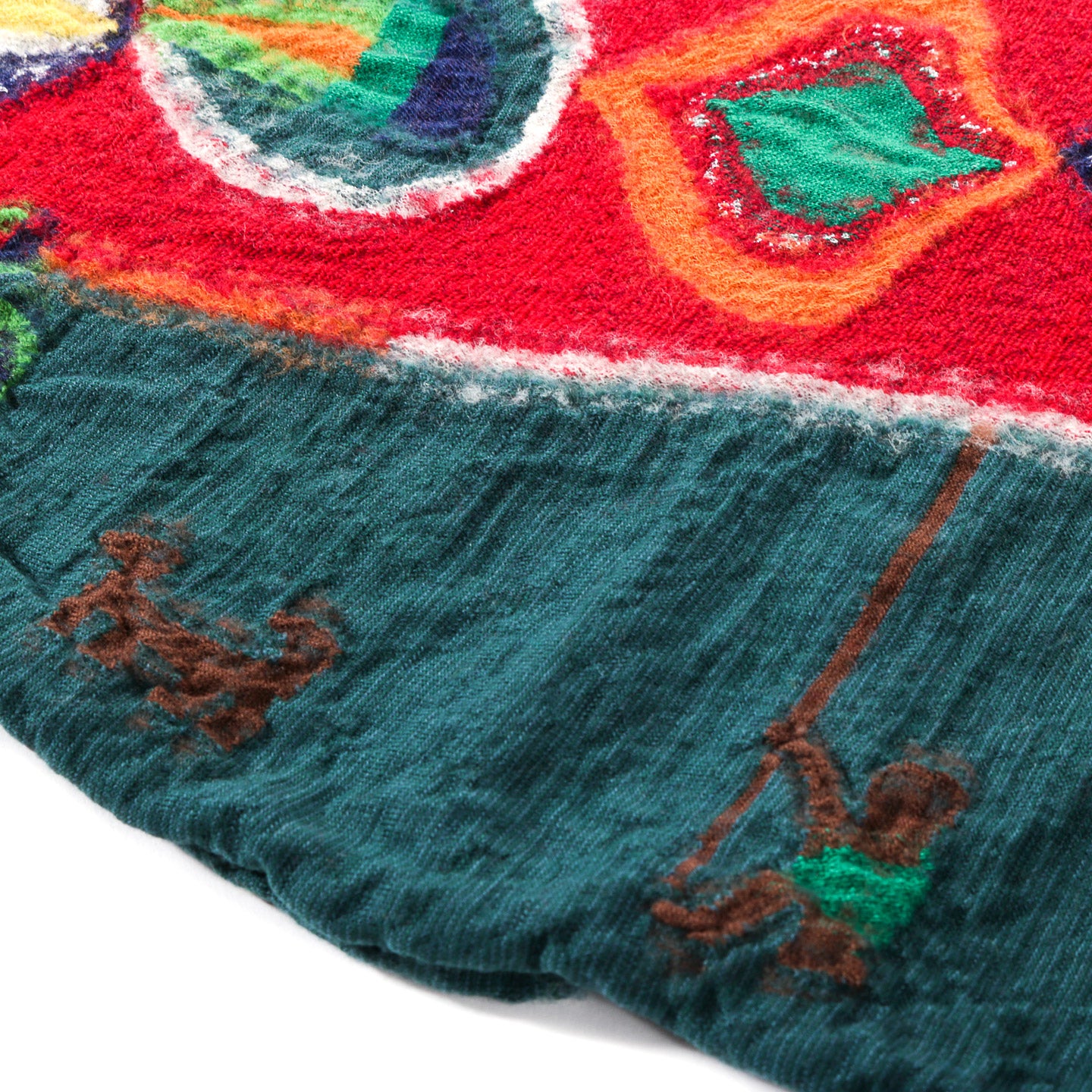 KAPITAL COMPRESSED WOOL HAPPY SCARF DRAGON DANCE TURQUOISE