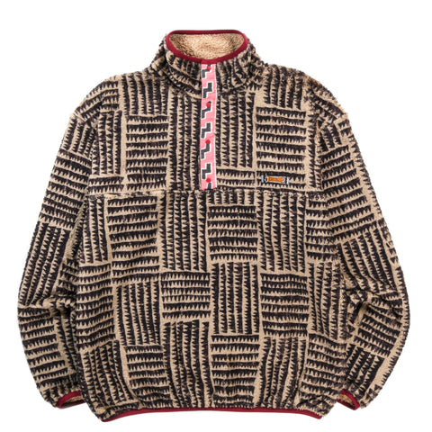 KAPITAL HACKSAW-BLOCK FLEECE PULLOVER BEIGE