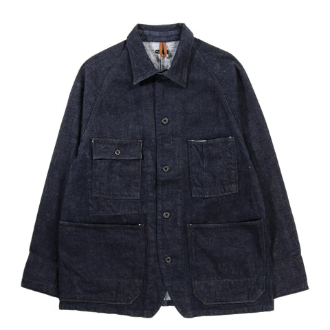 KAPITAL 12OZ DENIM CACTUS COVERALL BLACK THREAD INDIGO