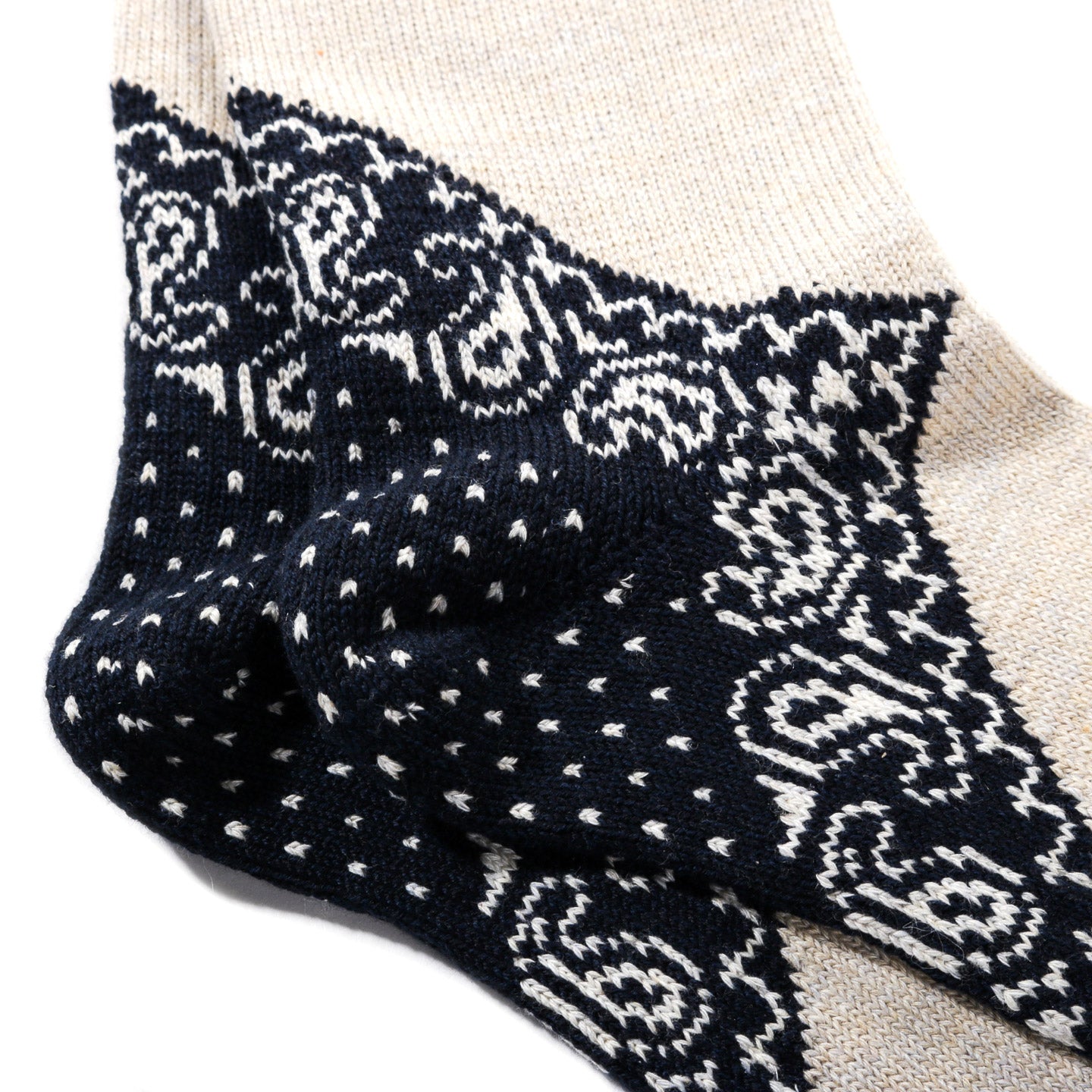 KAPITAL 96 YARNS HEEL PAISLEY BANDANA SOCKS NAVY