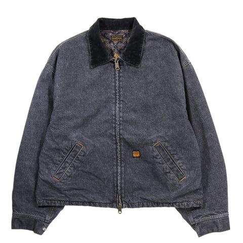 KAPITAL 14OZ DENIM T-BACK DRIZZLER JACKET BLACK X ECRU