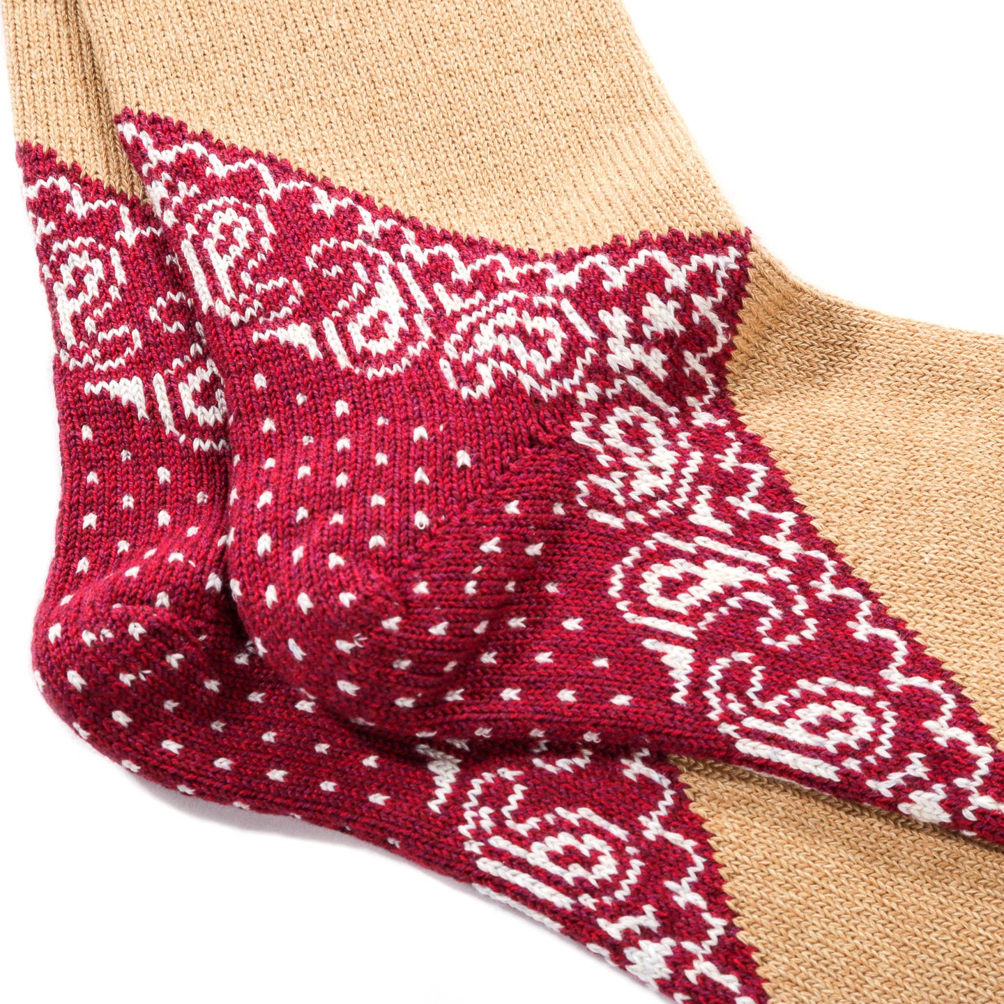 KAPITAL 96 YARNS HEEL PAISLEY BANDANA SOCKS RED