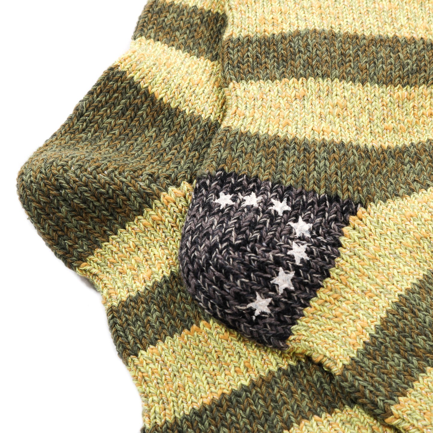 KAPITAL 56 YARNS FLAG STRIPE SOCKS KHAKI